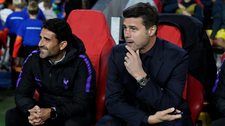 Spurs manager Mauricio Pochettino and assistant manager Jesus Perez